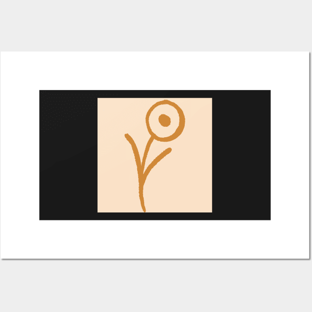 Minimalist Bloom in caramelo crema Wall Art by FrancesPoff